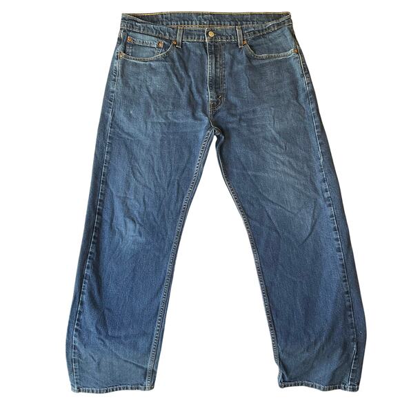 Levi’s Men Jeans 505 size W38 x L30 Blue Mid Rise Stretch Straight Fit - Picture 1 of 12